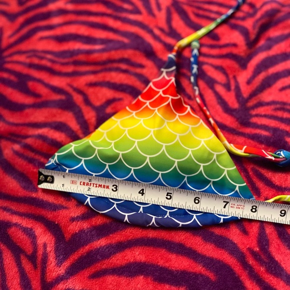 Rainbow mermaid bikini swimsuit top - Picture 4 of 5